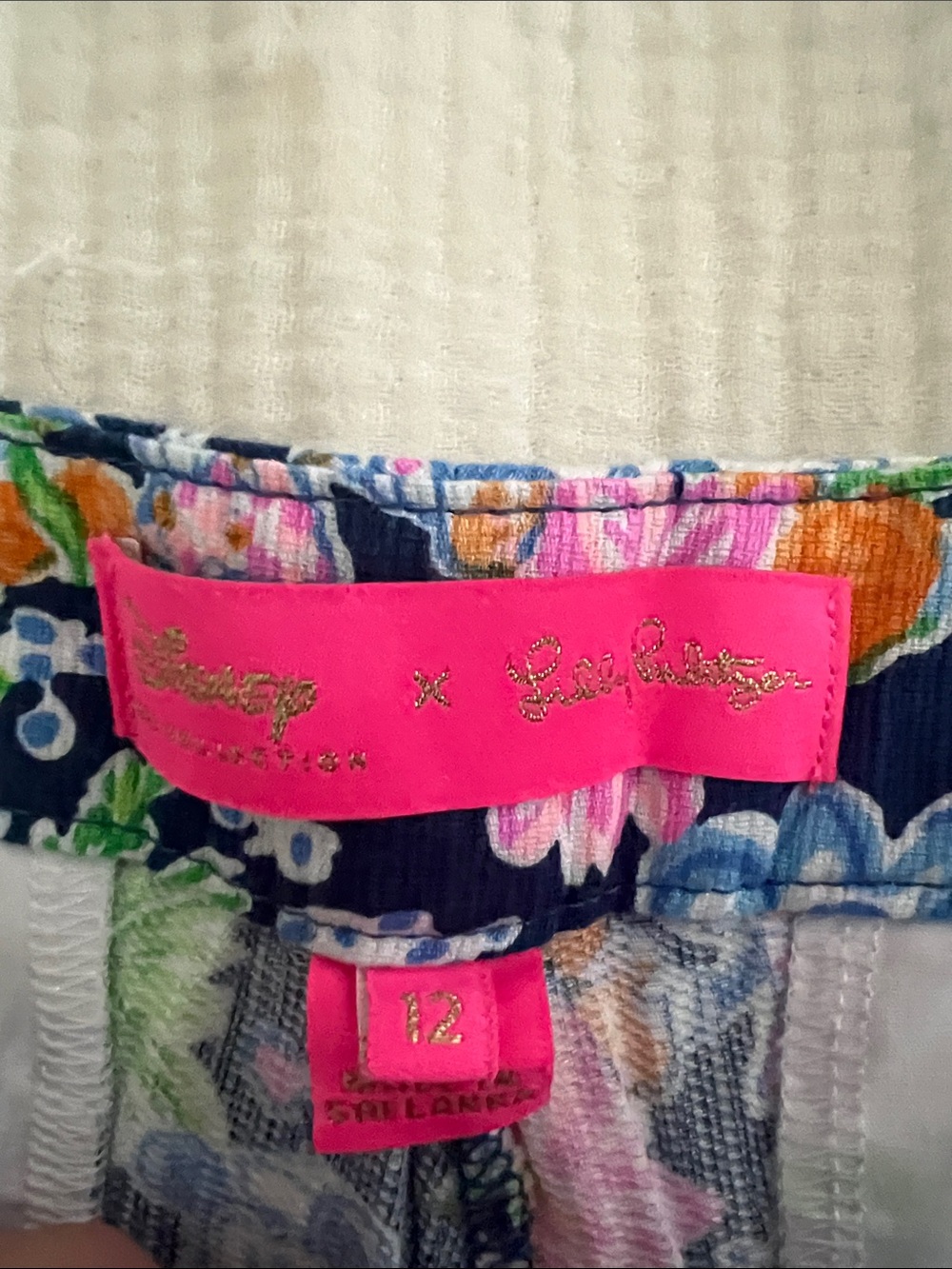 Lilly Pulitzer x Disney Navy Floral Scalloped Hem Shorts - Picture 2 of 2